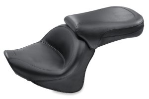 Yamaha V-Star 650 Custom Motorcycle Seat - Mustang Motorcycle - Wide Touring 2PC - Black - `98-`16